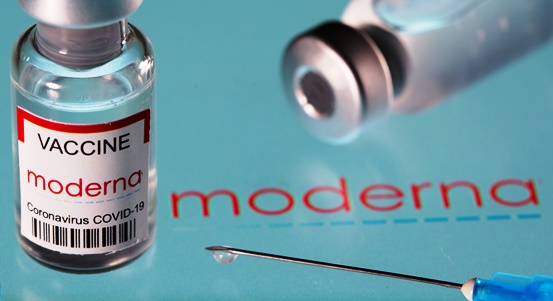 Moderna logo, MRNA weekly options