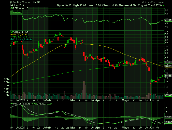S price chart at the time of the documented weekly call trade